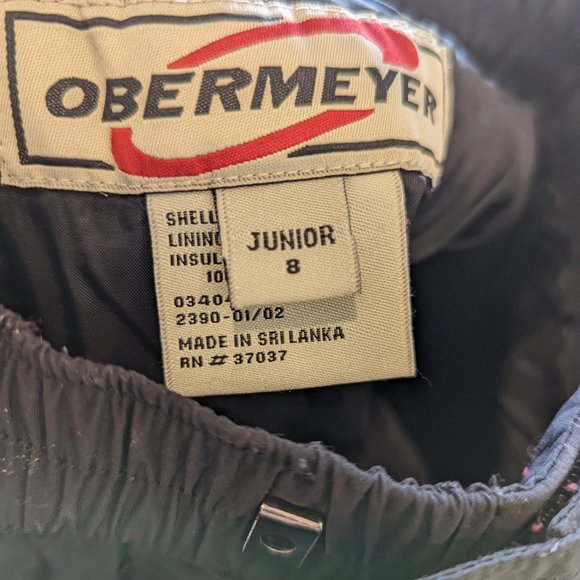 Kids Black Obermeyer Ski Pants - Junior Size 8 - Picture 4 of 4